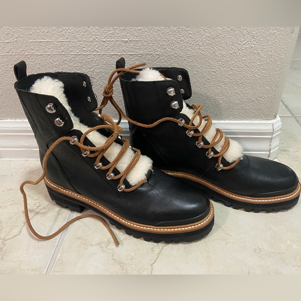 Marc Fisher Izzie Genuine Shearling Lug Sole Boot NWOT